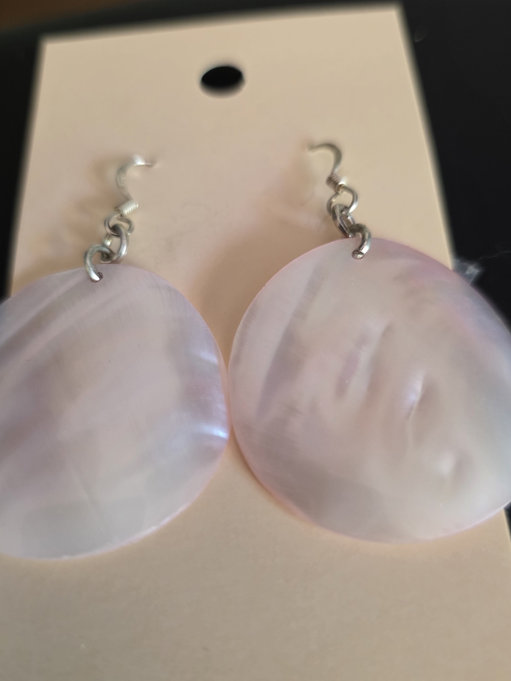 Pink Round Shell Drop Earrings - Women Jewelry